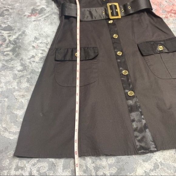 STUDIO Y Brown Button Up Collared with Belt Dress Size 3 - Picture 5 of 6
